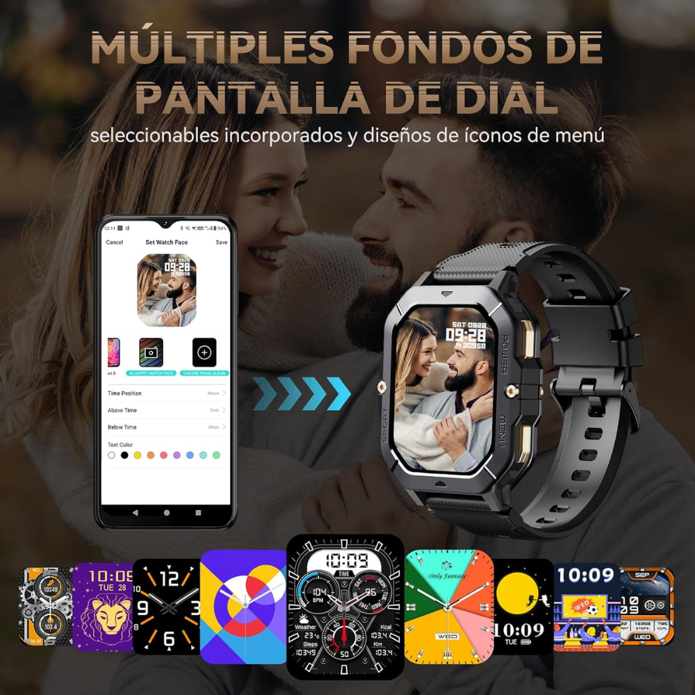 Cubot C28 Smartwatch Reloj Hombre Sumergible Pantalla 2.0 Hd