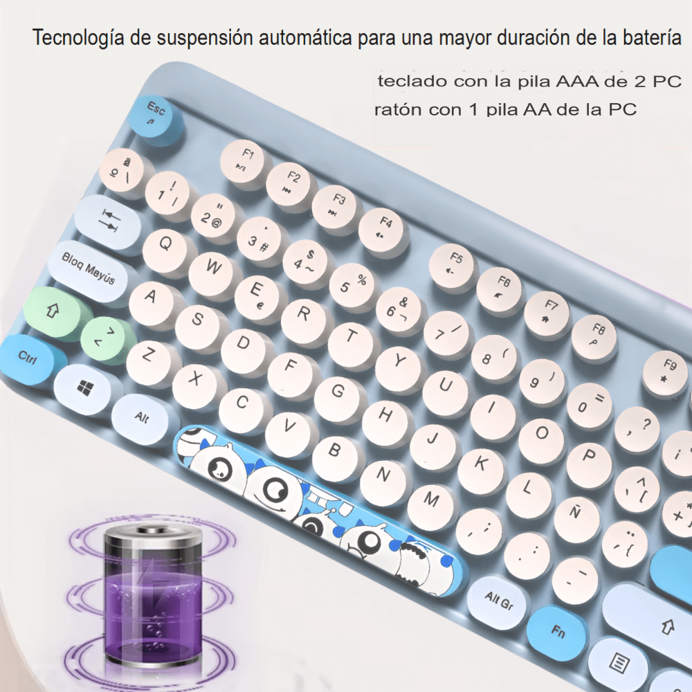Combo Teclado y Mouse Inalámbricos USB 2.4G 105 Teclas Weibo