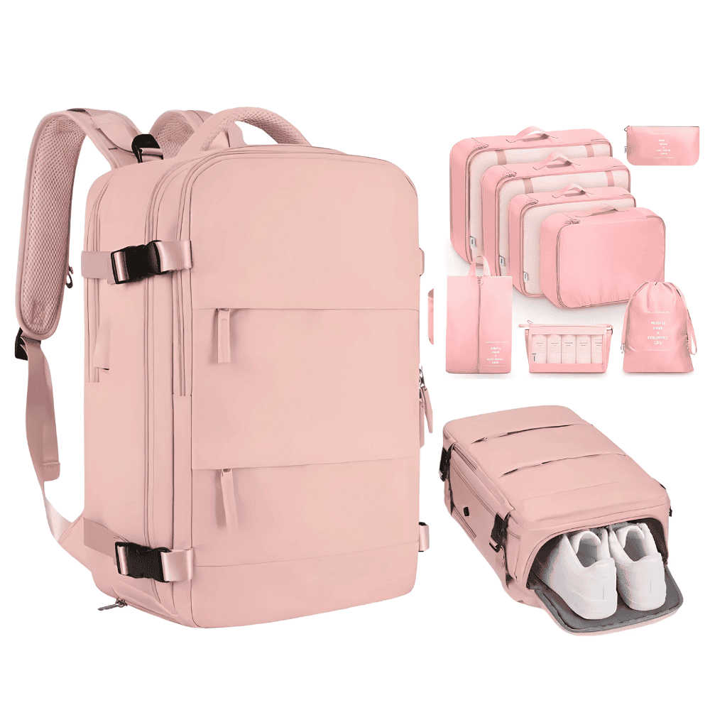 Morral De Mano Para Cabina De Viaje + Organizador Ropa 7 Set