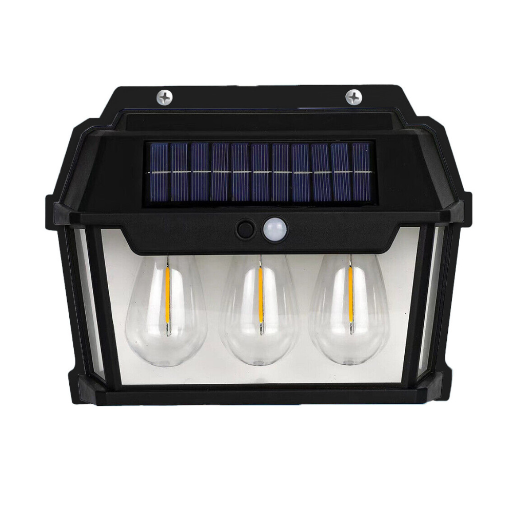 Lampara Solar De Pared Exteriores 3 Bombillos Led 5w Bk-888