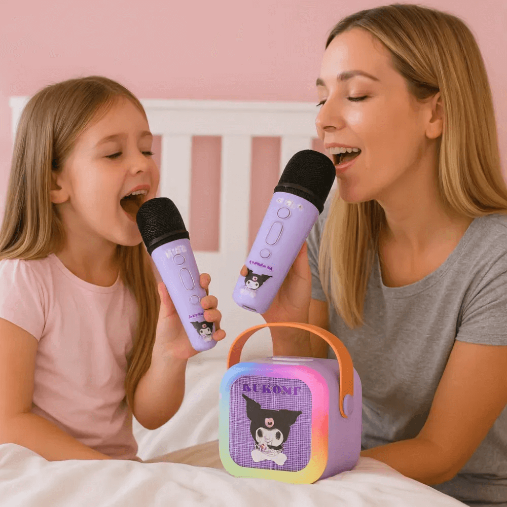 Set Karaoke Para Niñas Bluetooth Inalámbrico Rgb 2 microfonos