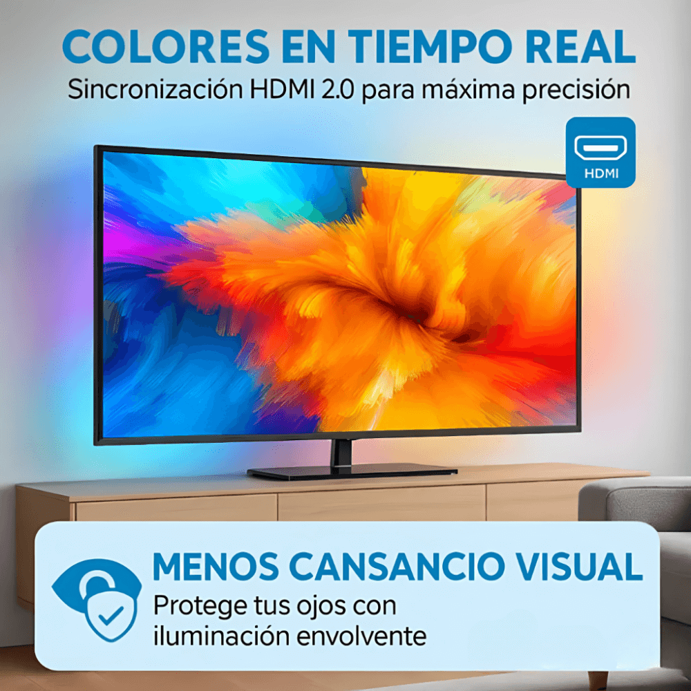 Cinta Luz Led Inmersión Tv Hdmi 55 A 65 Inch Ambilight 12v