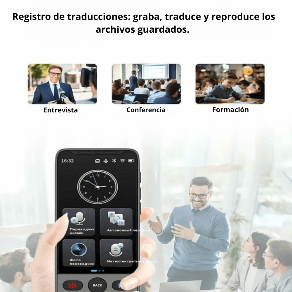 Traductor Voz Smart Ia Tiempo Real 142 Idiomas Portátil T02