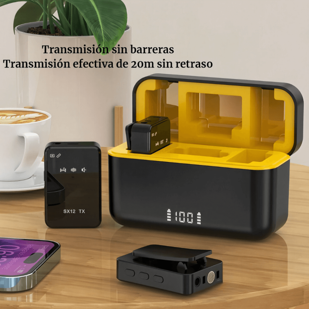 Micrófono Solapa Inalámbrico Sx12 Profesional Tipo C iPhone