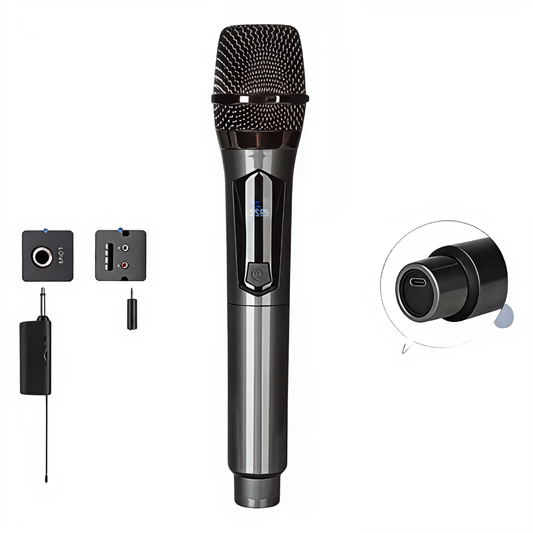 Micrófono Profesional Inalámbrico UHF Recargable TipoC DX801