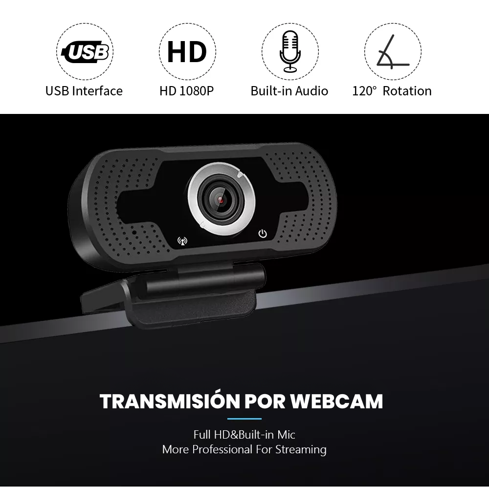 Cámara Webcam 2k Full Hd 360° Audio Y Video Usb X6