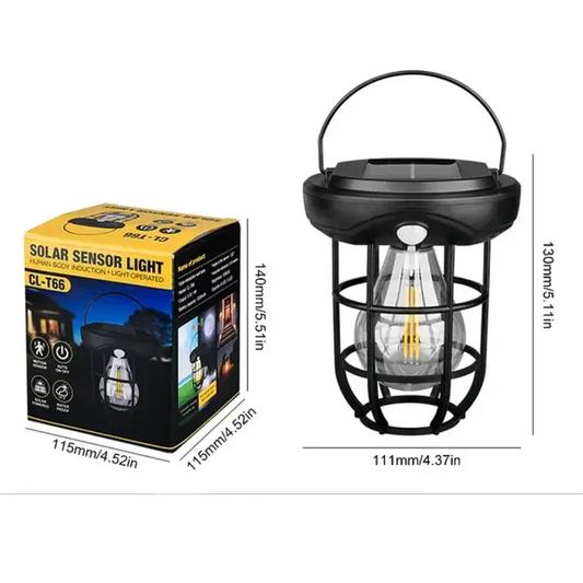 Lampara Vintage Solar Led Exterior Sensor Movimiento Cl-t66