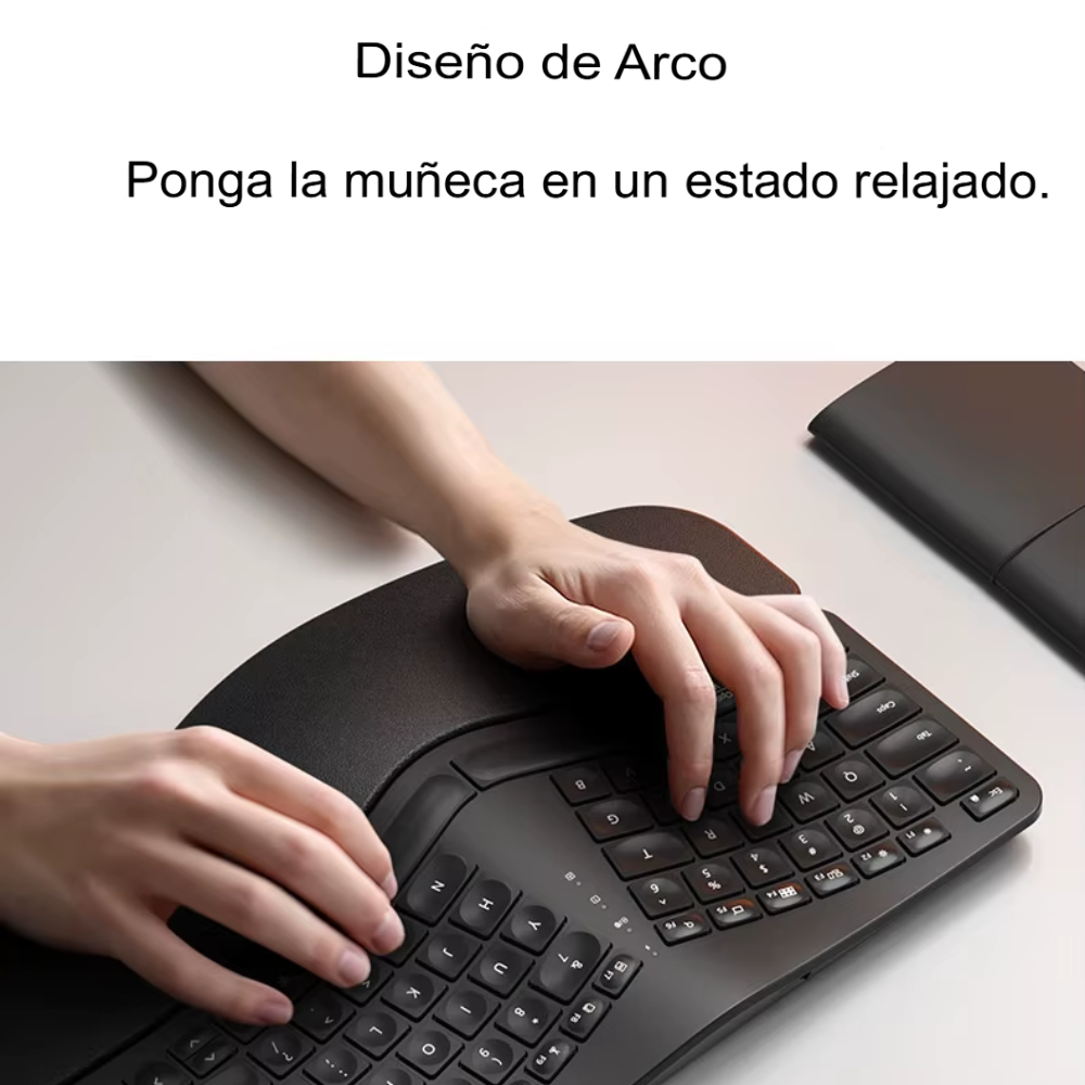 Combo Teclado Ergonómico y Mouse Inalámbricos USB 24G Weibo