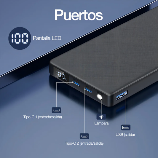 1hora Power Bank Batería Portátil 10.000mah 22.5w Gar264