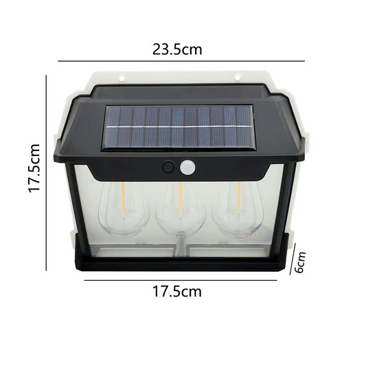 Lampara Solar De Pared Exteriores 3 Bombillos Led 5w Bk-888