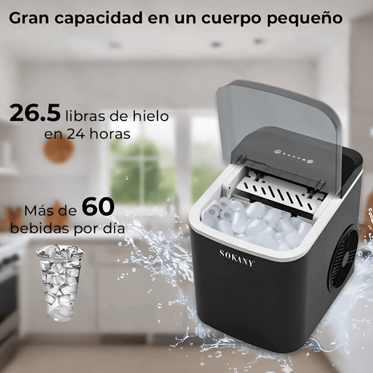 Sokany Máquina De Hacer Hielo Portátil 112w Ice Maker 26lb