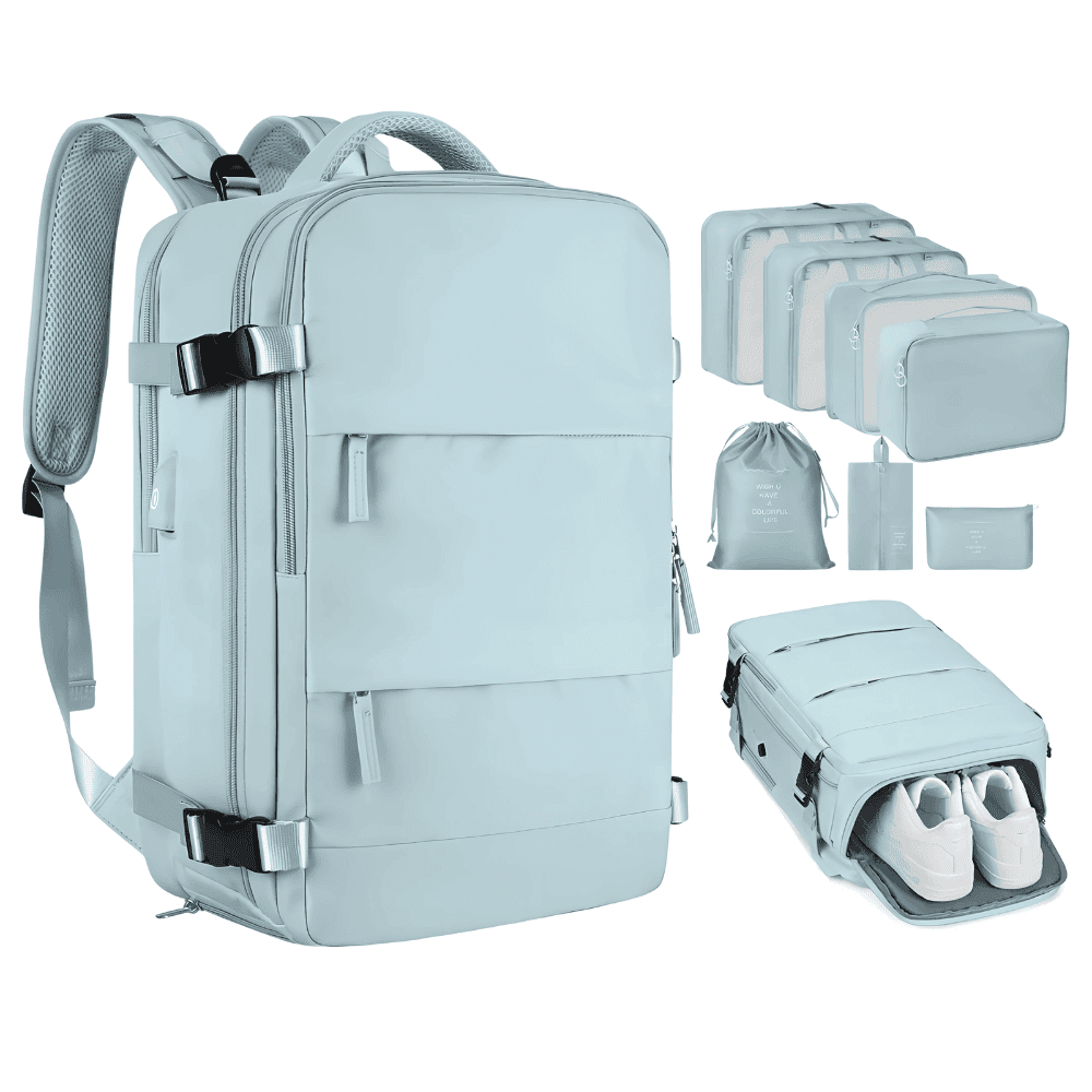 Morral De Mano Para Cabina De Viaje + Organizador Ropa 7 Set