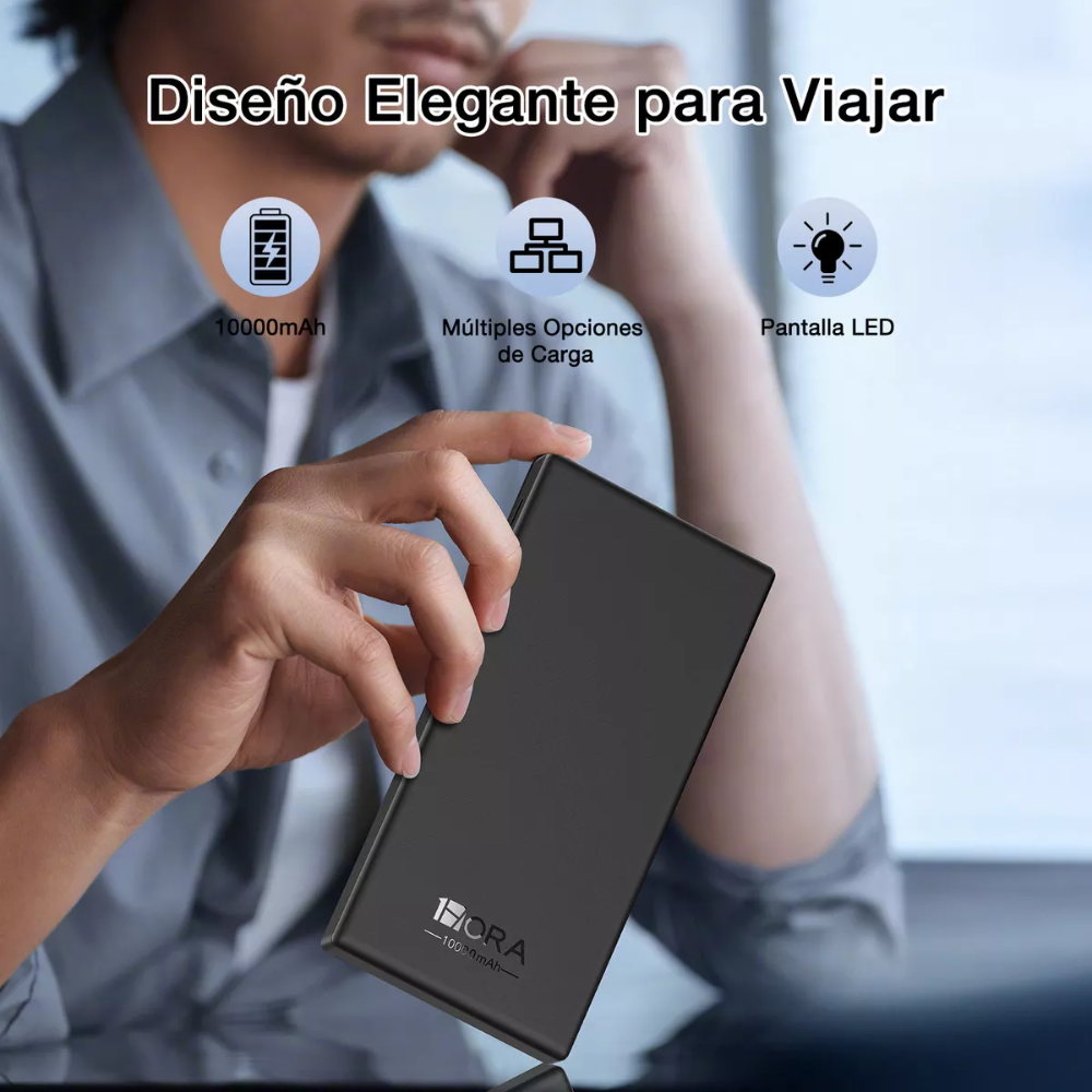 1hora Power Bank Batería Portátil 10.000mah 10.5w Gar263
