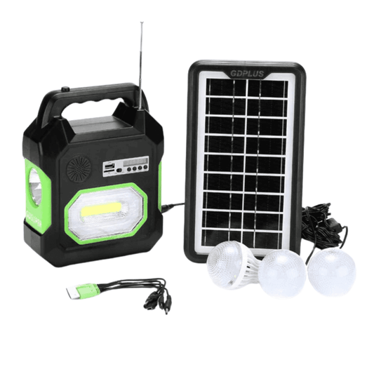 Gdsuper Sistema Iluminación Led Solar Cargador Radio Fm