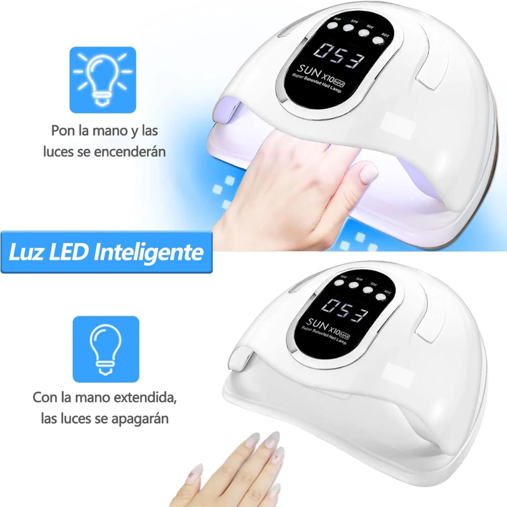 Lámpara De Uñas 280W 45 LED Secadora Semipermanentes Sun X10 MAX