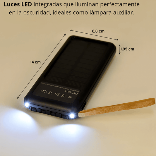 Power Bank Batería Solar Panel 20.000mah Cargador Portátil