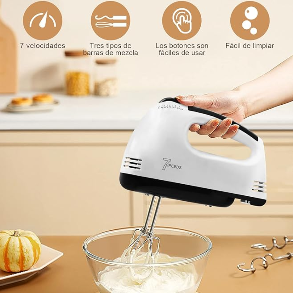 Batidora Eléctrica De Mano 7 Velocidades 260w Multifuncional