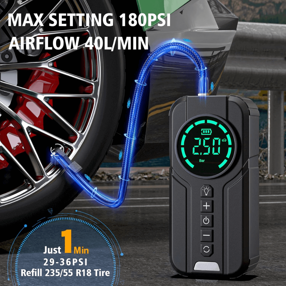 Arrancador Iniciador De Batería Portátil Compresor Aire 12v