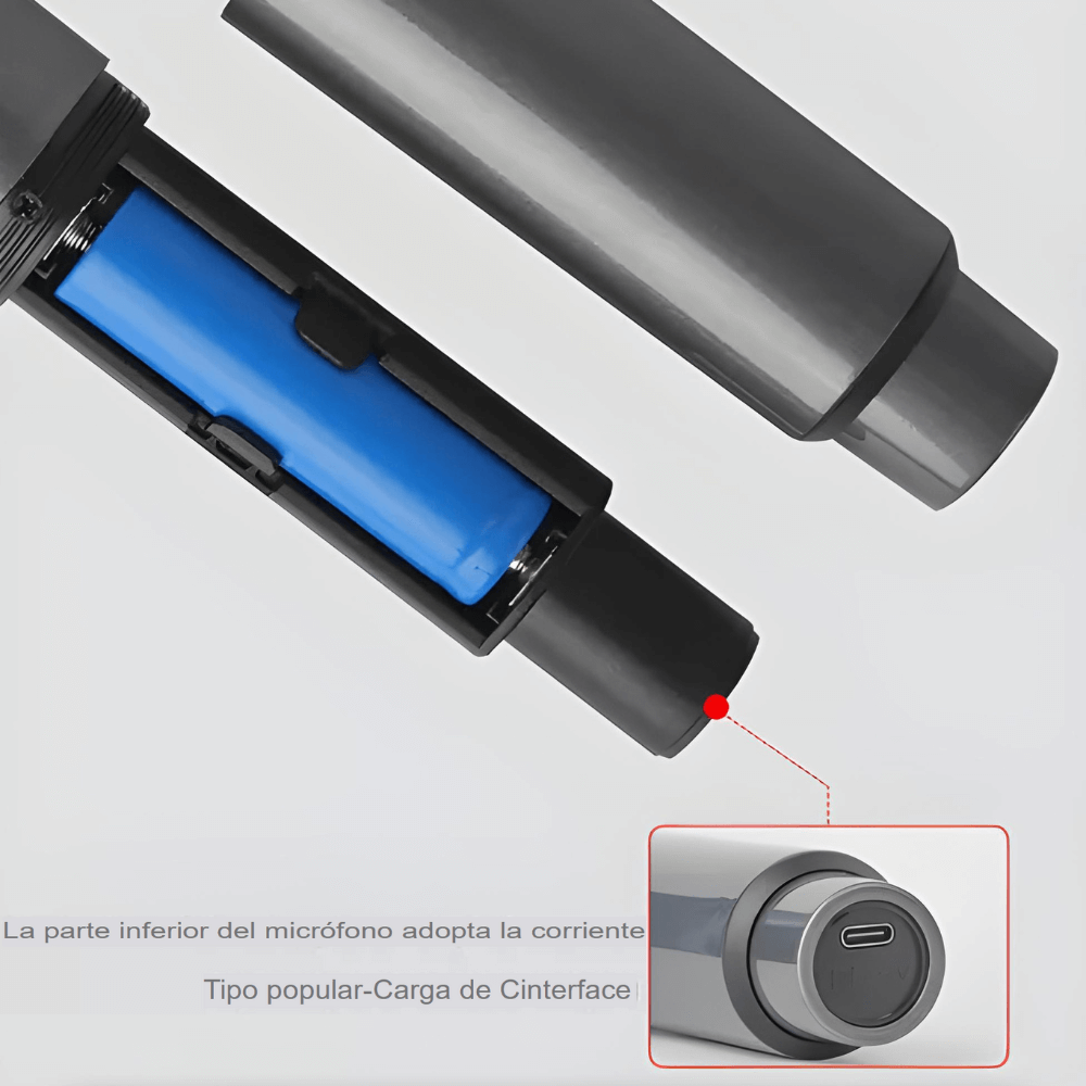 Micrófono Profesional Inalámbrico UHF Recargable TipoC DX801