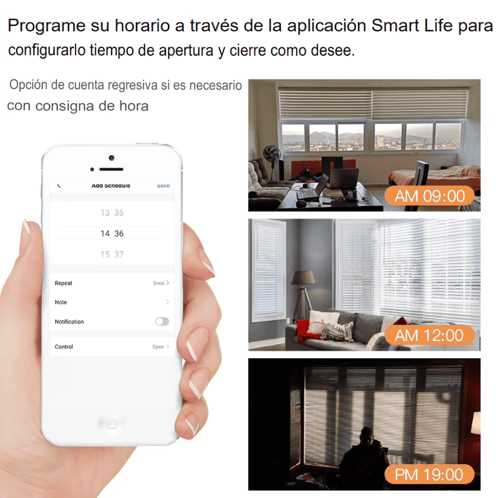 Motor Smart de Cortinas Persianas Control por Voz Alexa Tuya