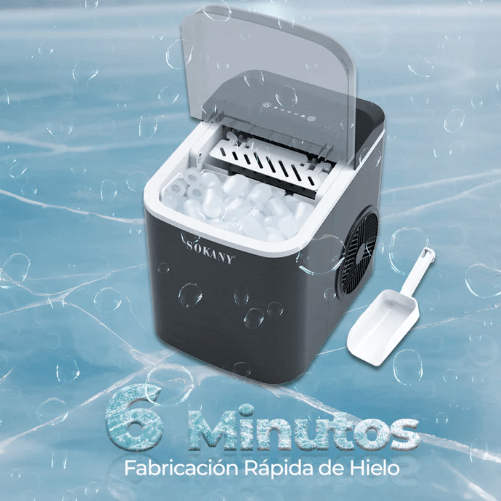 Sokany Máquina De Hacer Hielo Portátil 112w Ice Maker 26lb