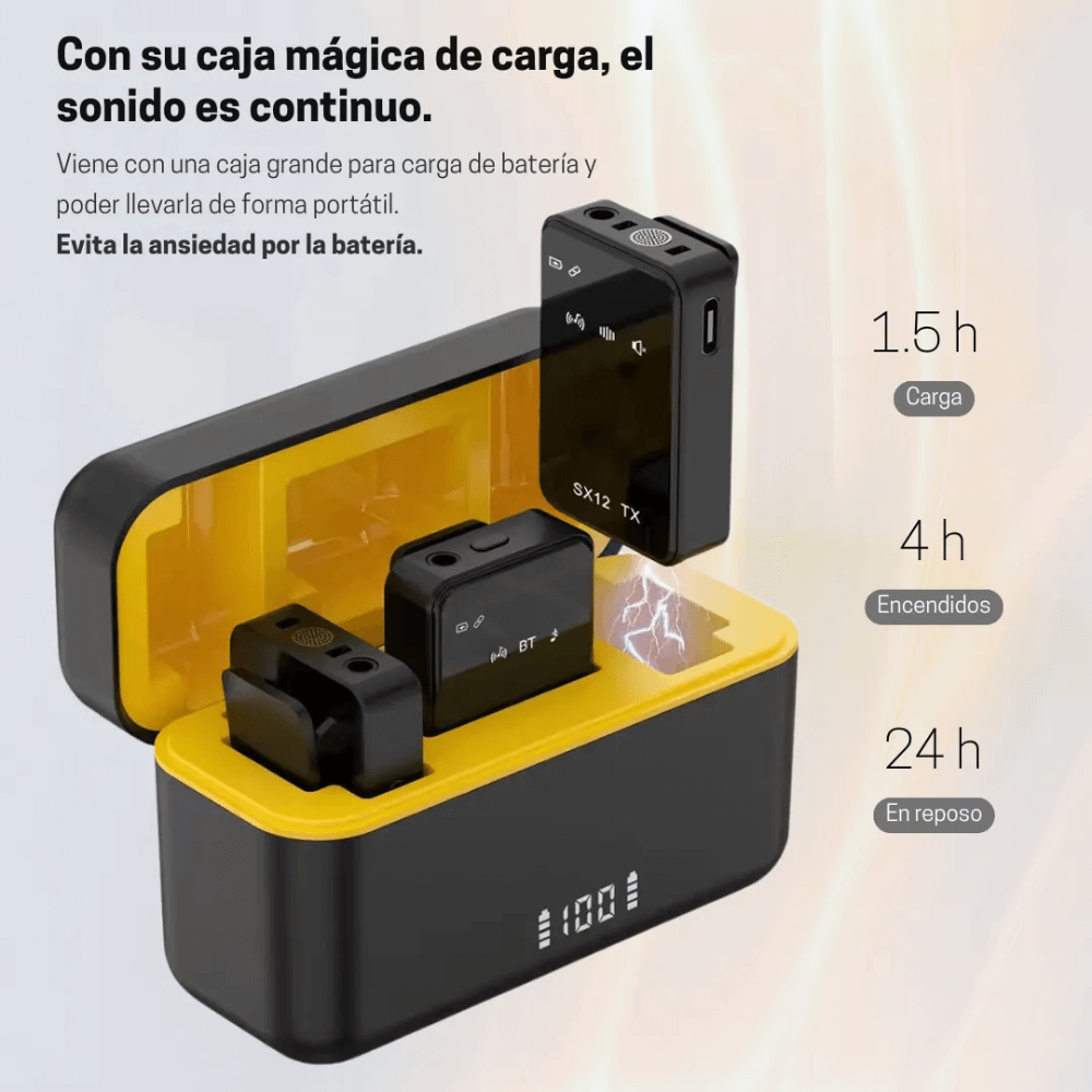 Micrófono Solapa Inalámbrico Sx12 Profesional Tipo C iPhone