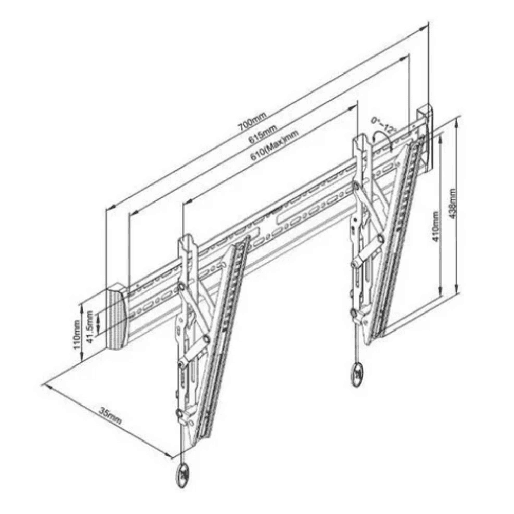 Soporte Fijo TV 40-70 pulgadas inclinable 12 grados C3-T
