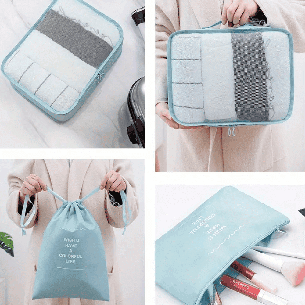 Morral De Mano Para Cabina De Viaje + Organizador Ropa 7 Set