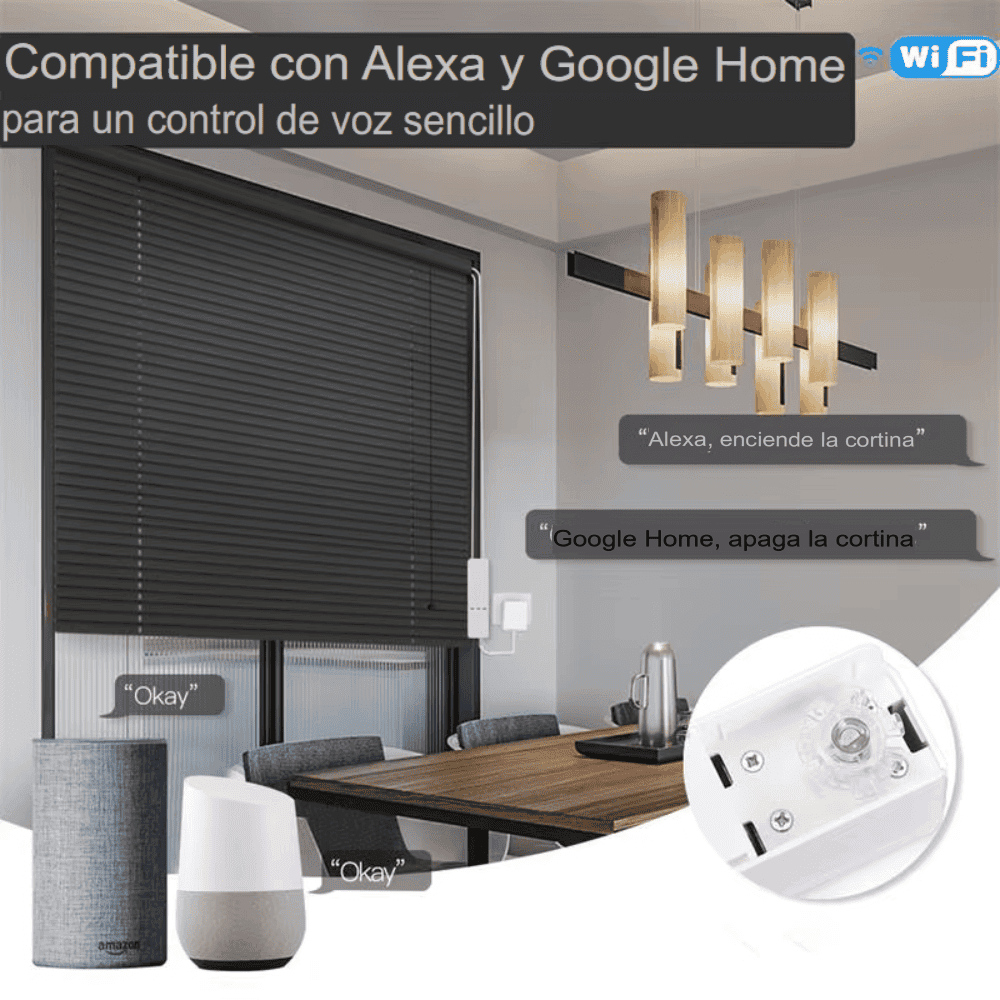 Motor Smart de Cortinas Persianas Control por Voz Alexa Tuya