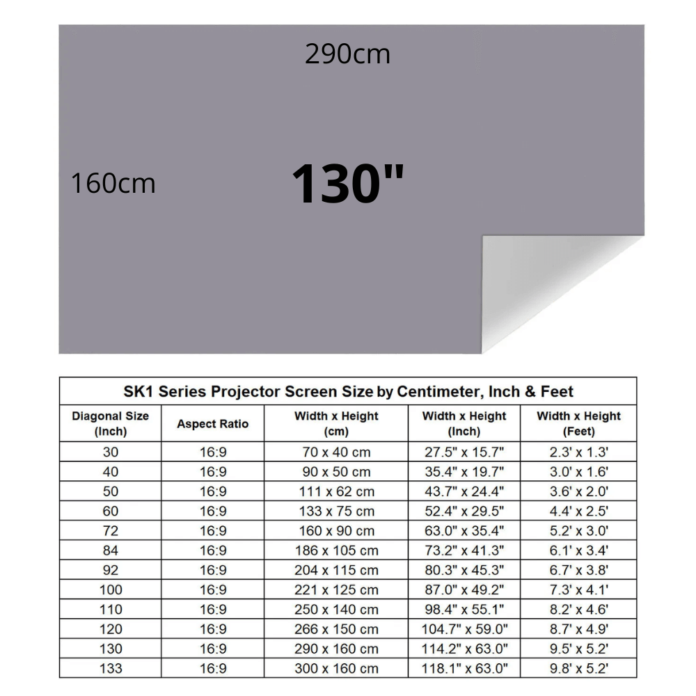Telon Reflectivo Proyector 130in Plegable Gris Antiluz 4k Hd