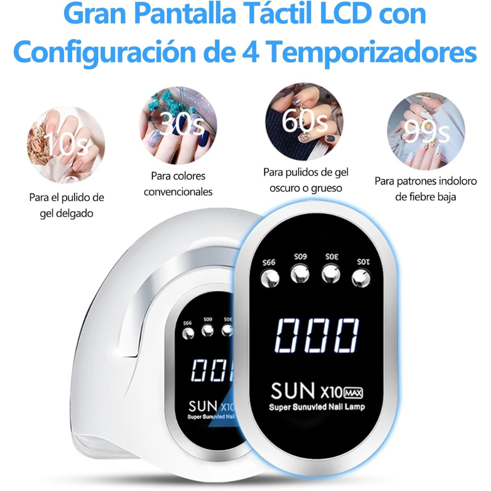 Lámpara De Uñas 280W 45 LED Secadora Semipermanentes Sun X10 MAX