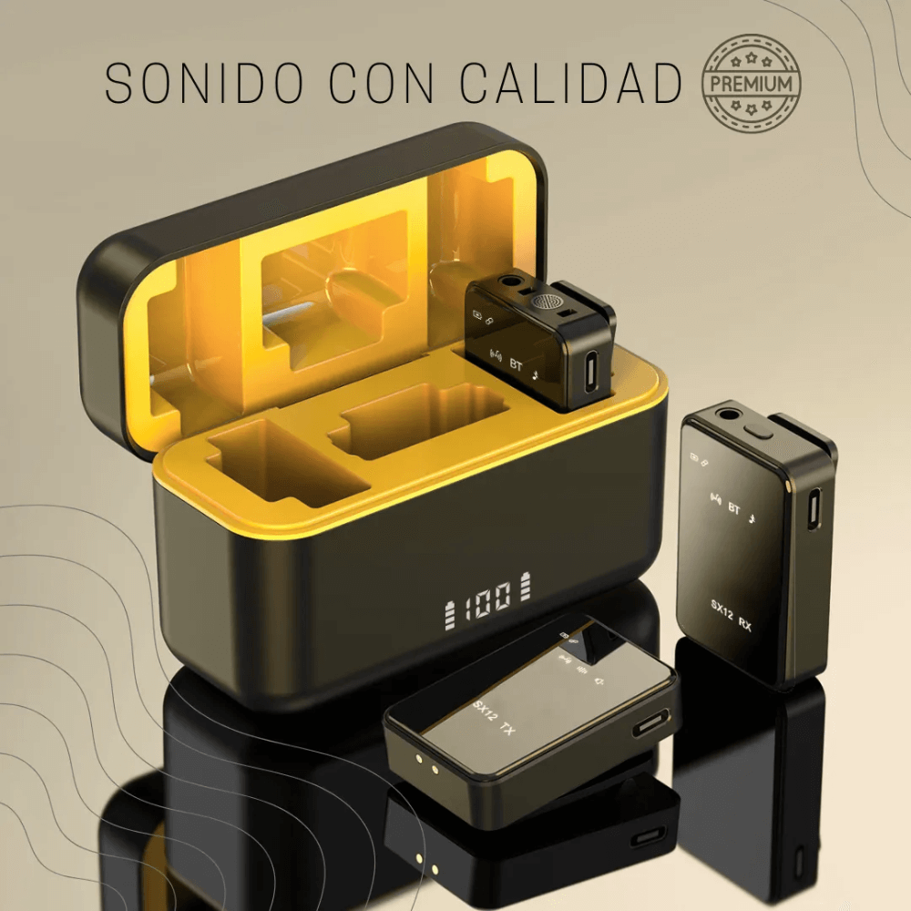 Micrófono Solapa Inalámbrico Sx12 Profesional Tipo C iPhone