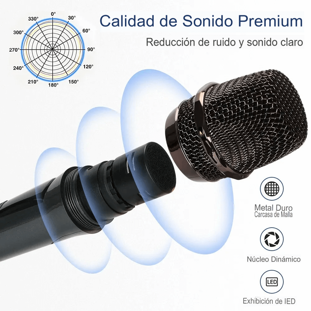 Micrófono Profesional Inalámbrico UHF Recargable TipoC DX801