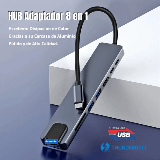 Hub Multipuerto Macbook Thunderbolt Rj45 Hdmi Usb C Usb A Sd