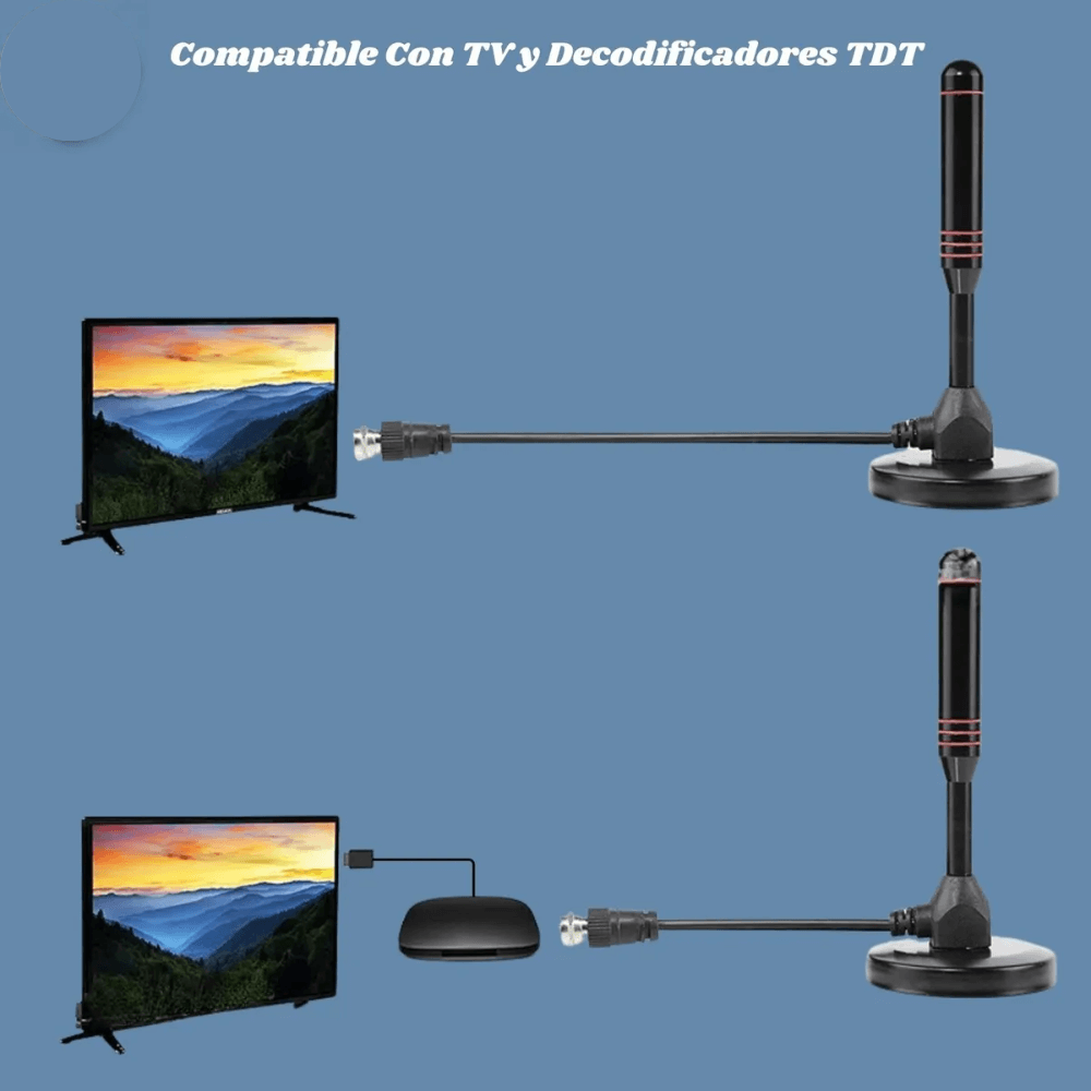 Antena Aerea Tdt Magnética Alta Potencia Tv Digital Hdtv 5m