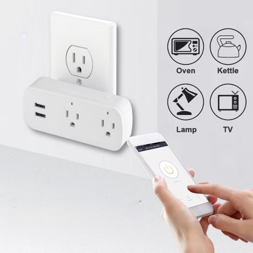 Enchufe Toma Inteligente Wifi Doble Control De Voz Alexa