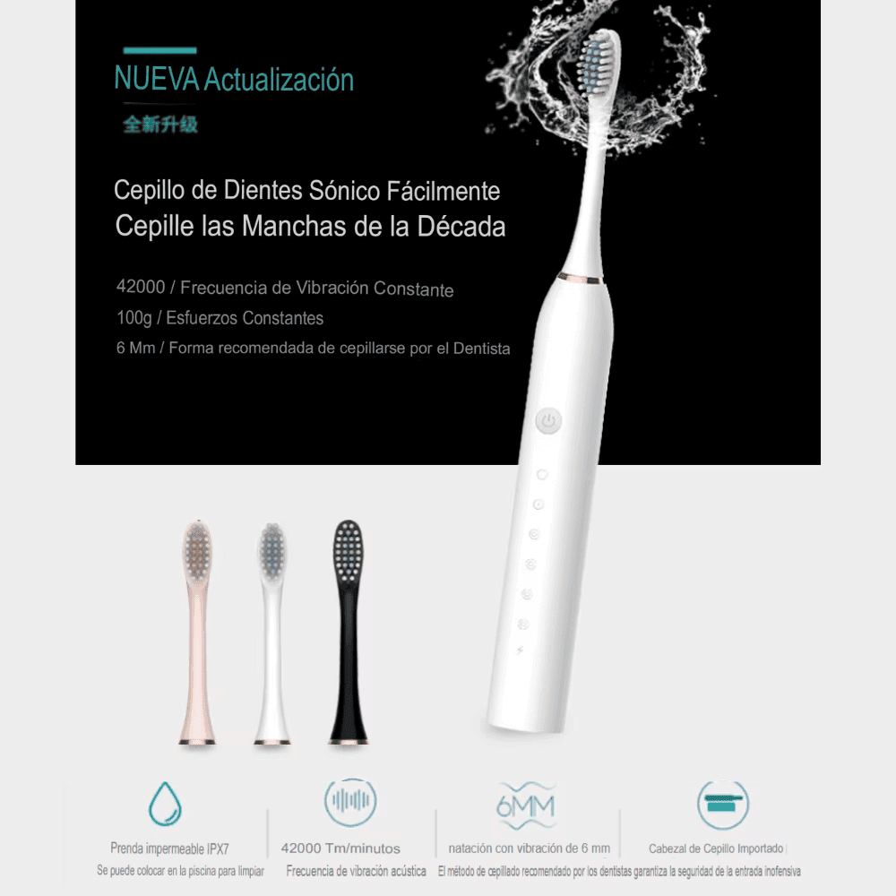 Cepillo Dental Electrico Recargable 6 Velocidades USB