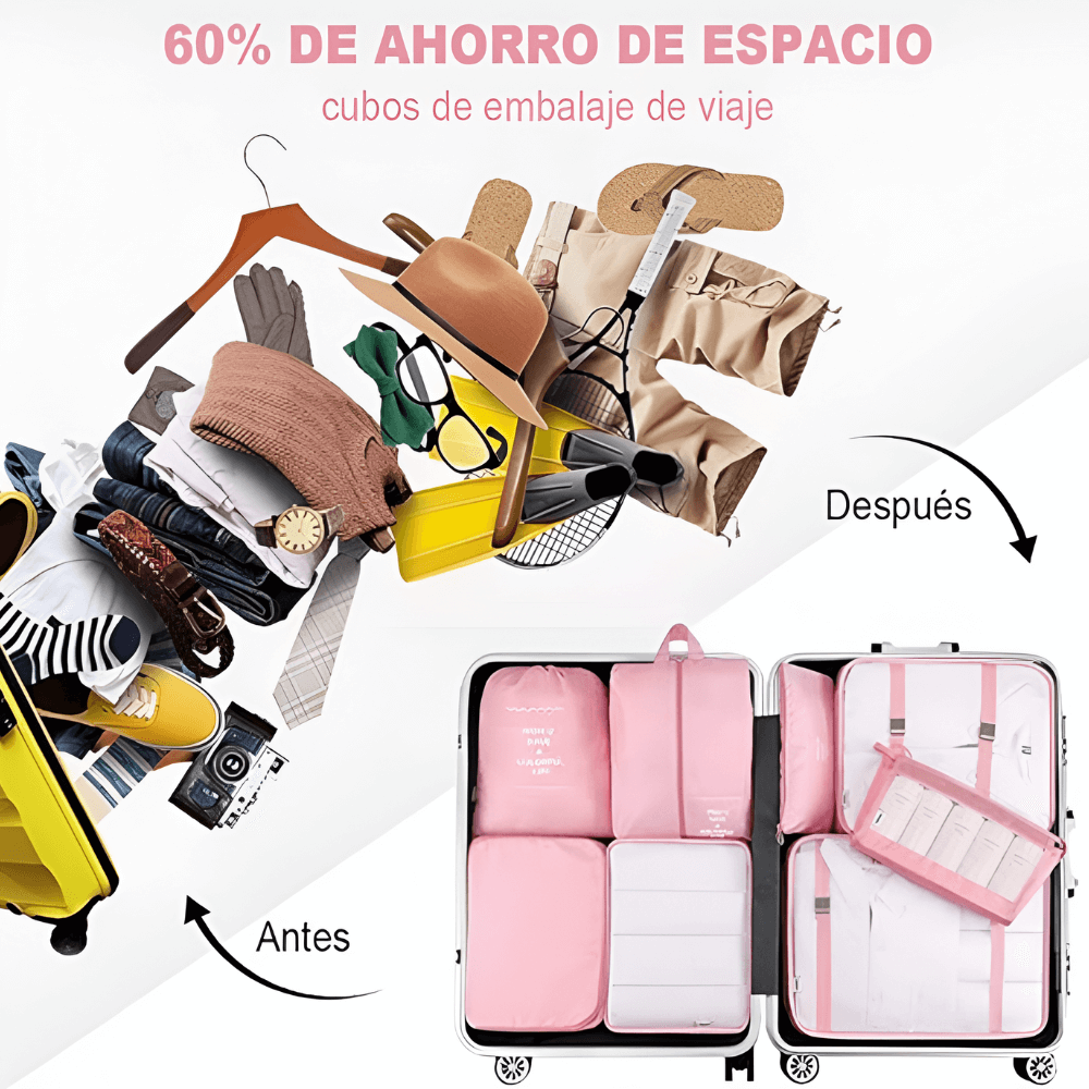 Organizador De Maletas Para Viaje Set 7 Piezas Impermeable