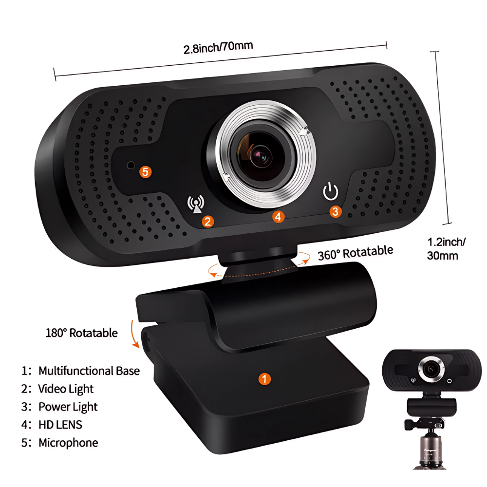 Cámara Webcam 2k Full Hd 360° Audio Y Video Usb X6