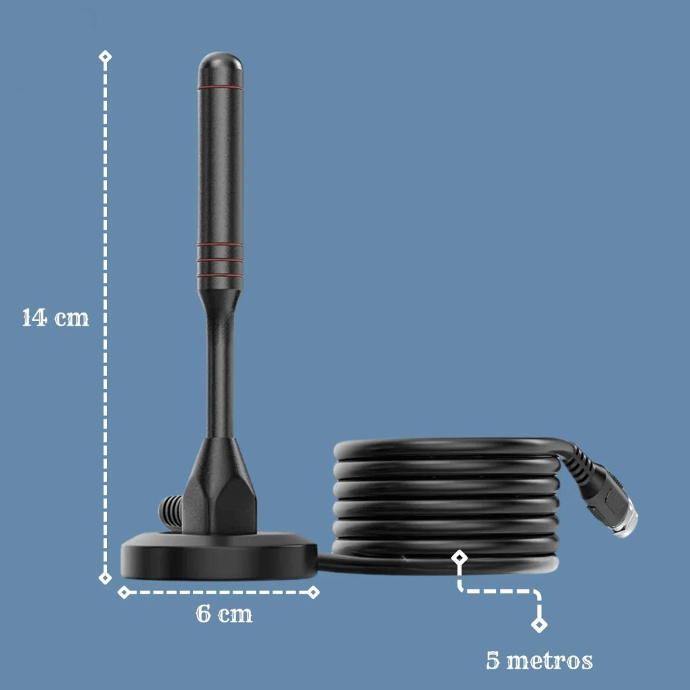 Antena Aerea Tdt Magnética Alta Potencia Tv Digital Hdtv 5m