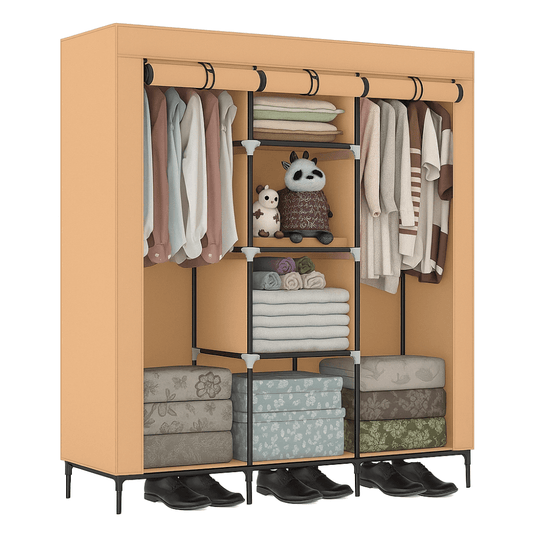 Closet Ropero Armario 3 Puertas Estante Organizador De Ropa