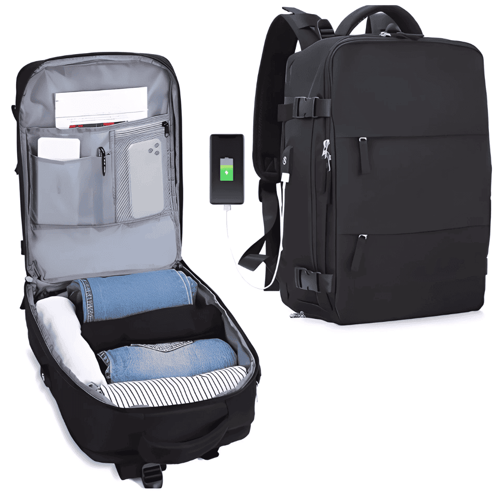 Morral De Mano Para Cabina De Viaje + Organizador Ropa 7 Set