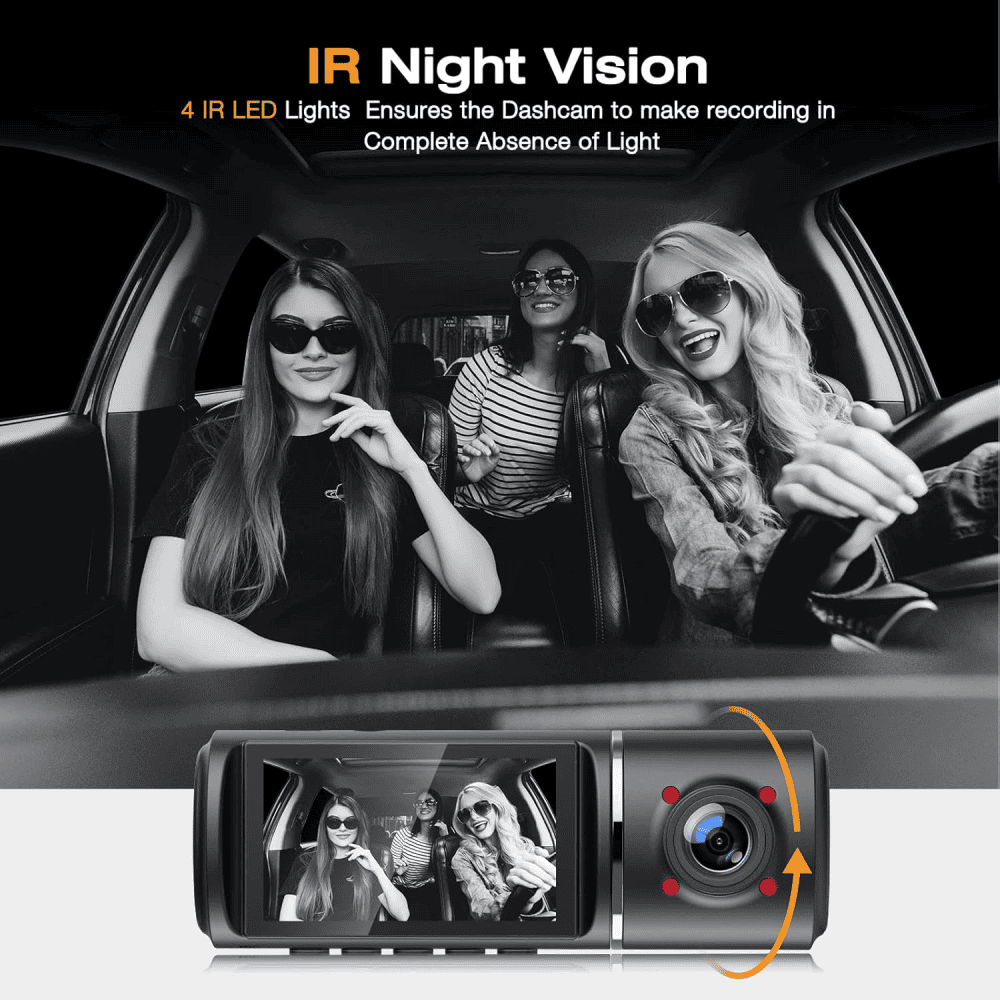 Cámara Carro Dvr 2.5in Dash Cam 1080p G-sensor 3canales C250