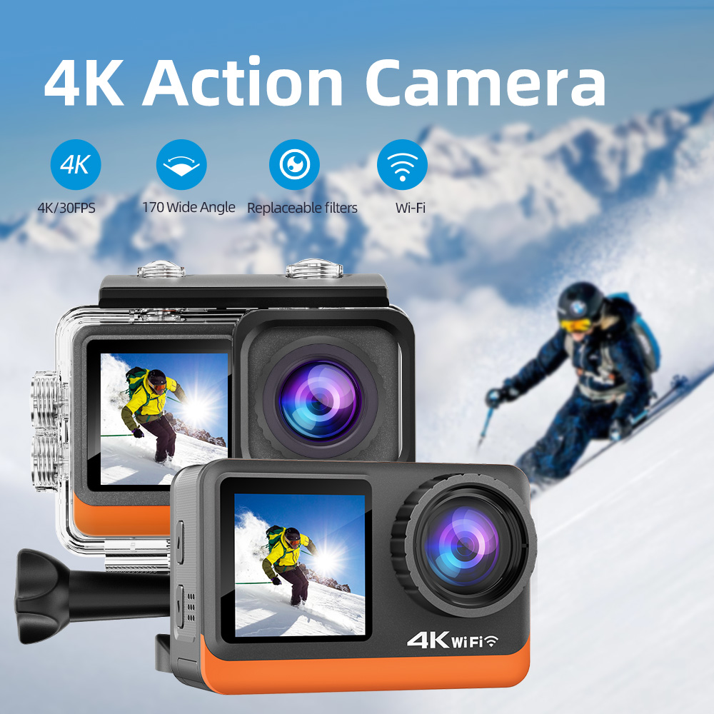 Cámara De Acción Wifi 4K Nativo 16Mp Deportiva Ausek AT-Q80R