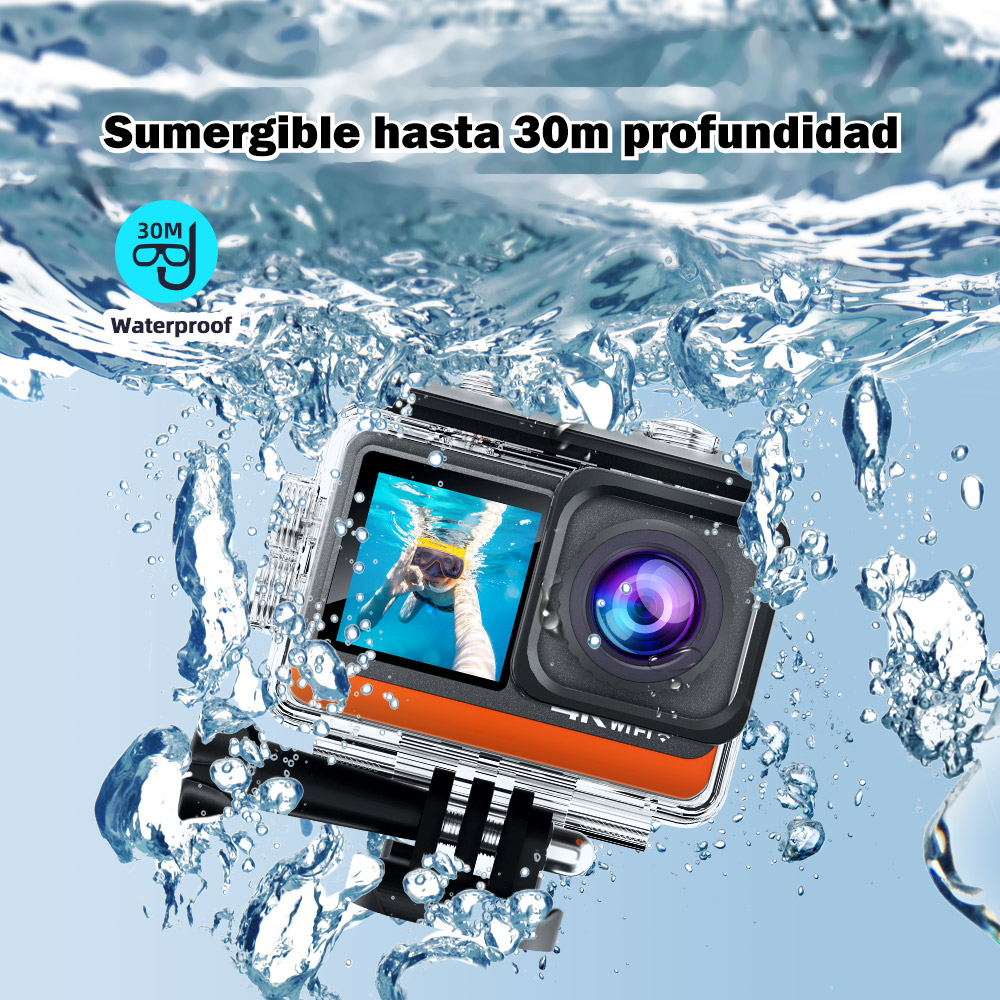 Cámara De Acción Wifi 4K Nativo 16Mp Deportiva Ausek AT-Q80R