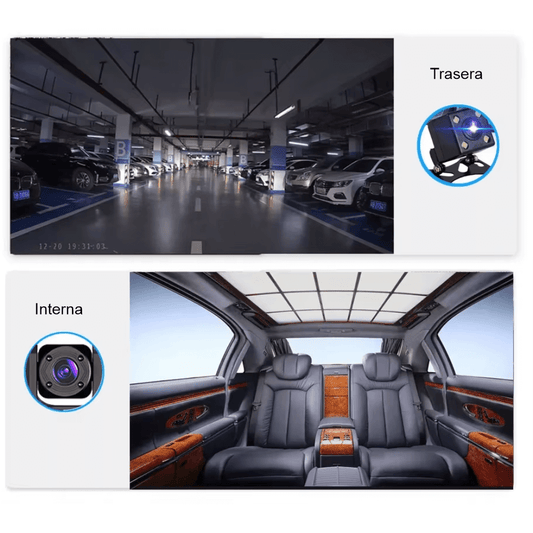 Cámara Carro Dash Cam 1080p Hd 3 Lentes Camara Vehicular Dvr