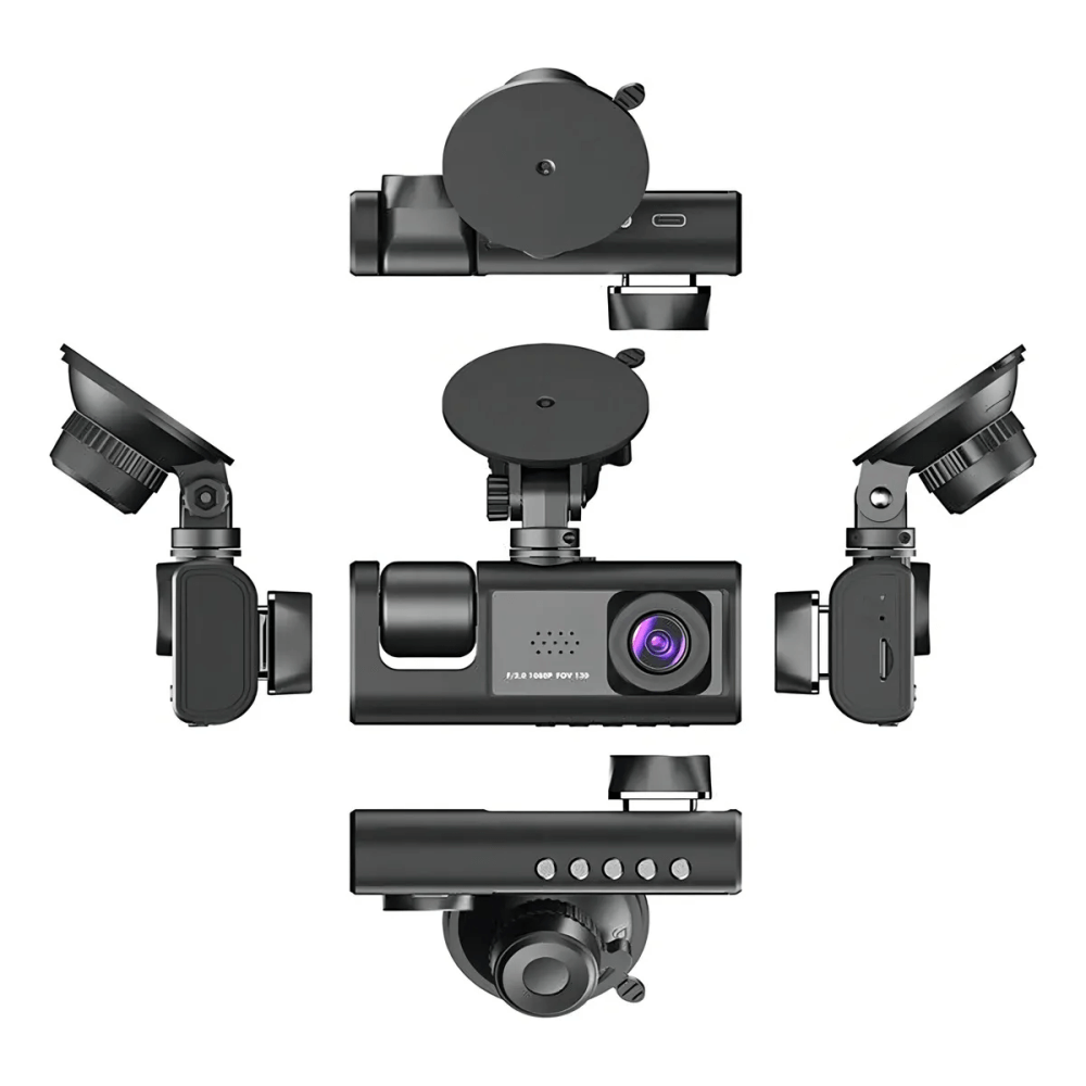 Cámara Carro Dash Cam 1080p Hd 3 Lentes Camara Vehicular Dvr