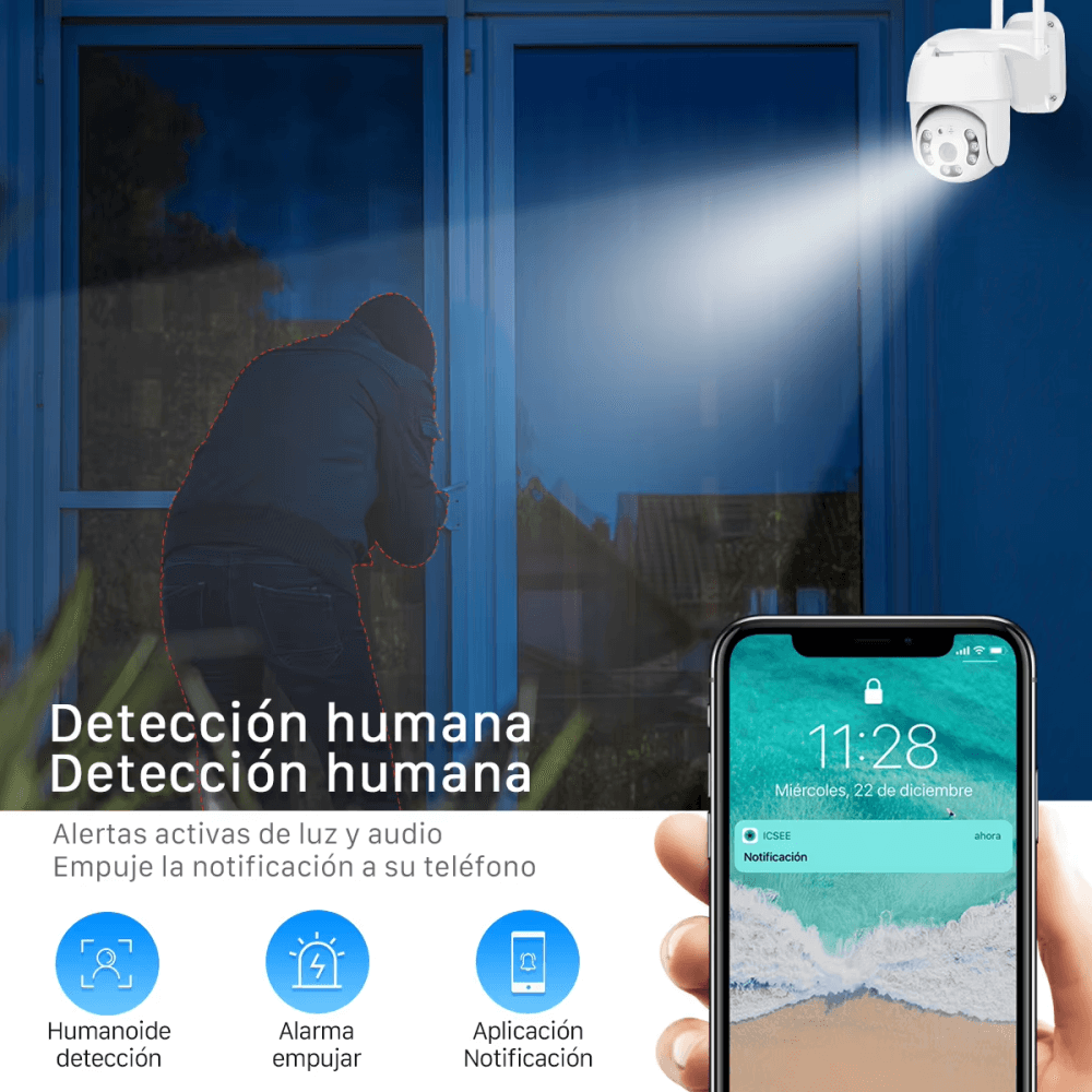 Camara Ip De Seguridad Exterior 1080 Domo 360 Ptz Land Wifi