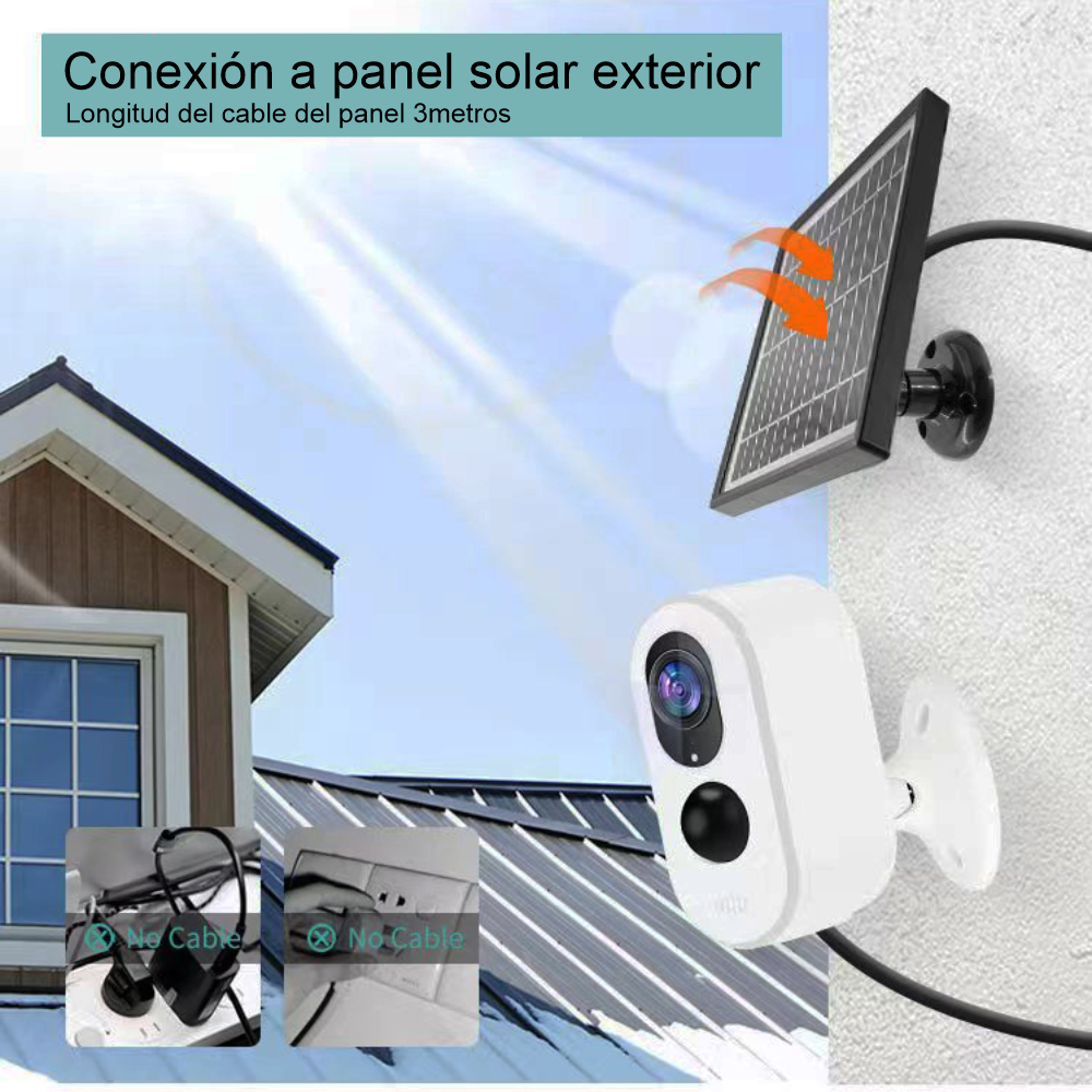 Cámara De Seguridad Solar Ip Wifi 1080p 3mp App Tuya Alexa