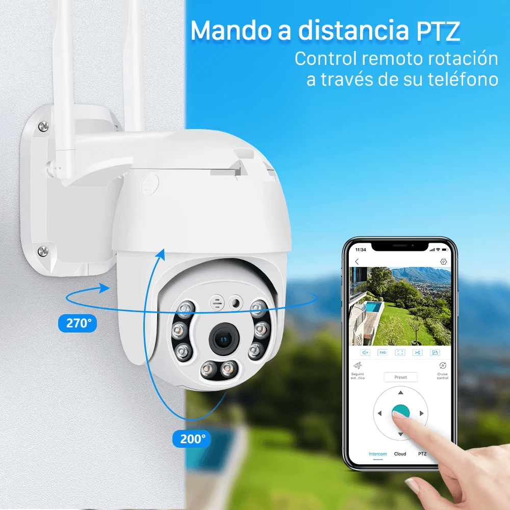 Camara Ip De Seguridad Exterior 1080 Domo 360 Ptz Land Wifi